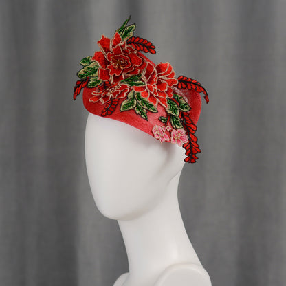 Red Beaded Lace Percher