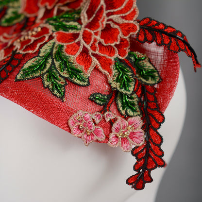Red Beaded Lace Percher