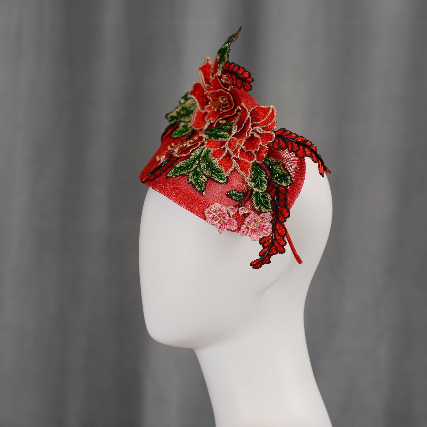 Red Beaded Lace Percher