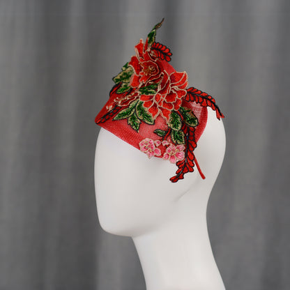 Red Beaded Lace Percher