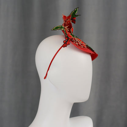 Red Beaded Lace Percher