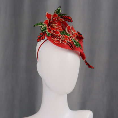 Red Beaded Lace Percher
