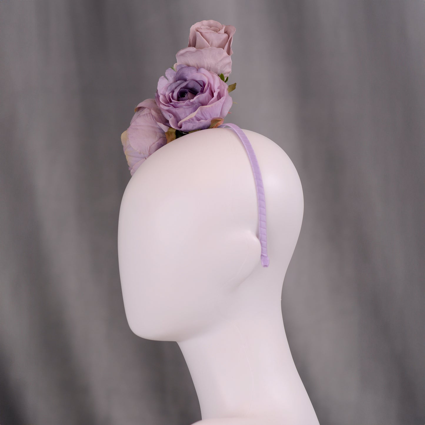 Flower Headpiece in Blue and Lavender Purple