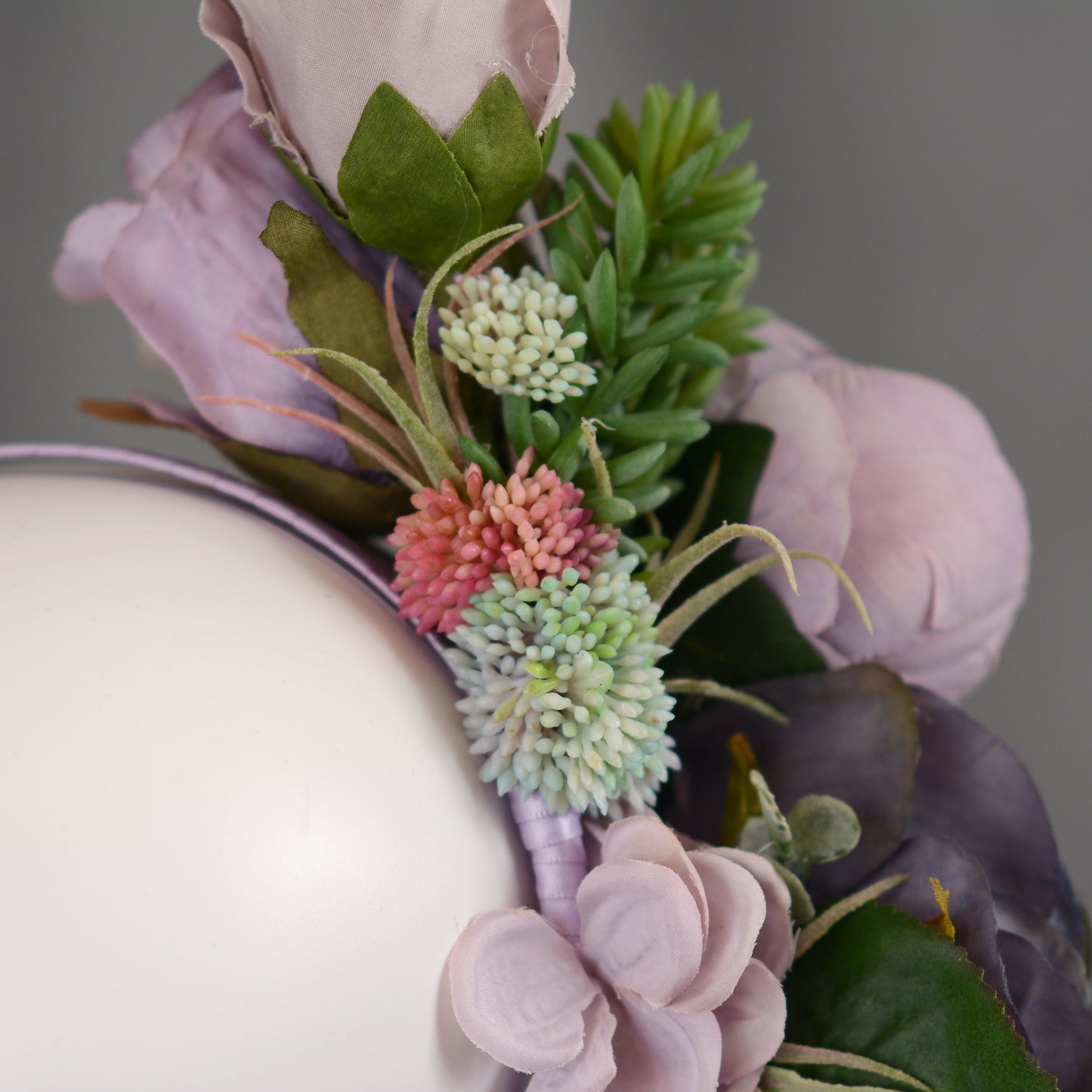 Flower Headpiece in Blue and Lavender Purple