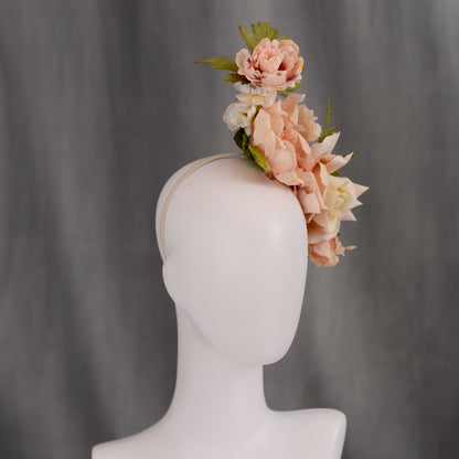 Floating Flower Headpiece in Blush Pink Peony and Roses