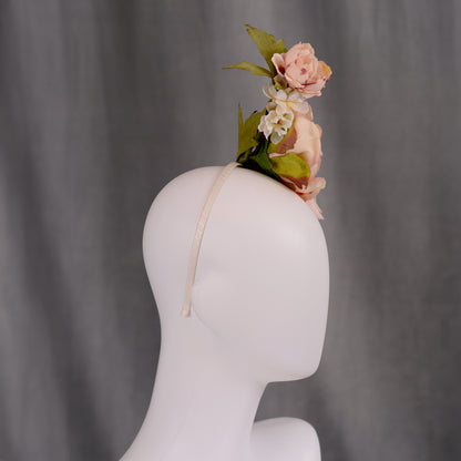 Floating Flower Headpiece in Blush Pink Peony and Roses