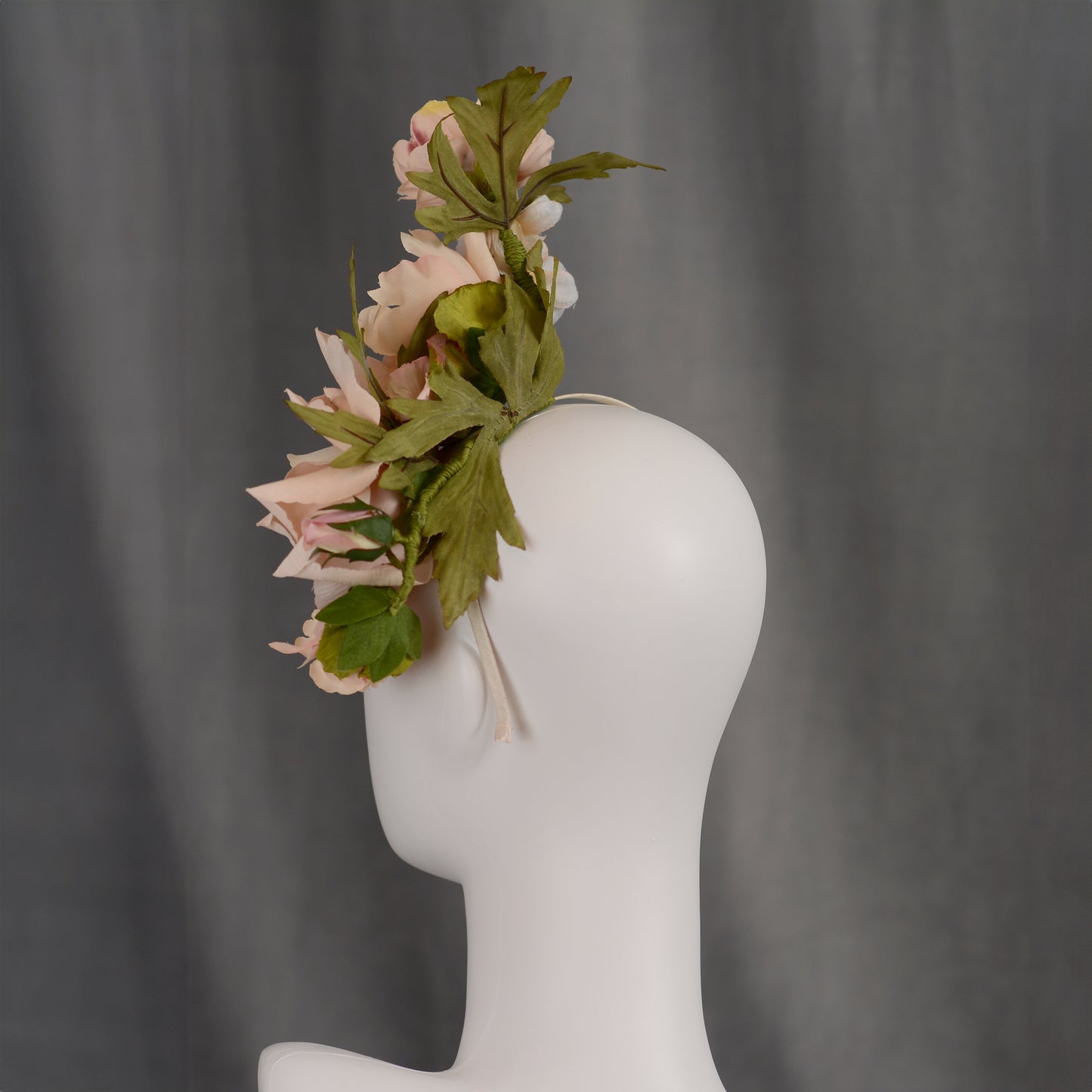 Floating Flower Headpiece in Blush Pink Peony and Roses