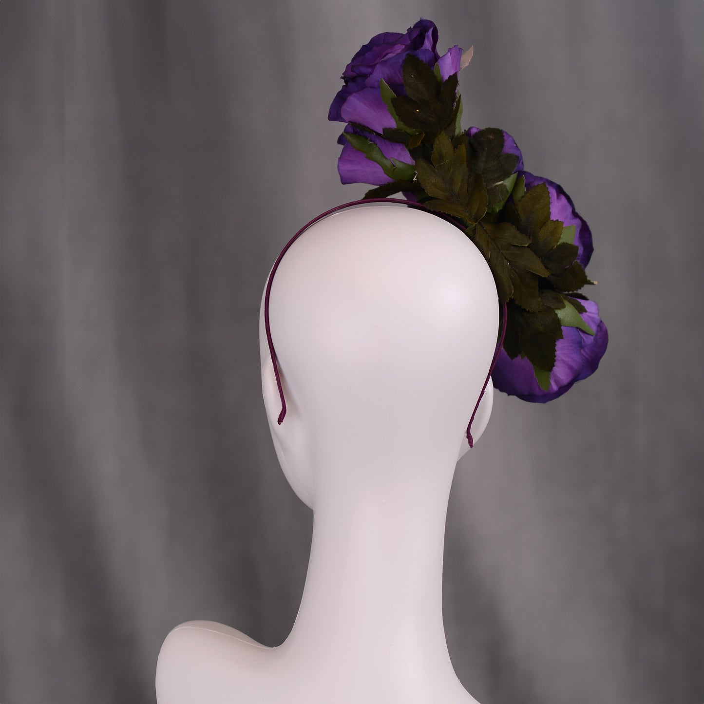 Royal Purple Floating Rose Headpiece