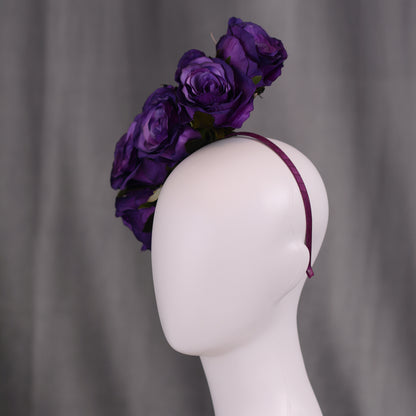 Royal Purple Floating Rose Headpiece