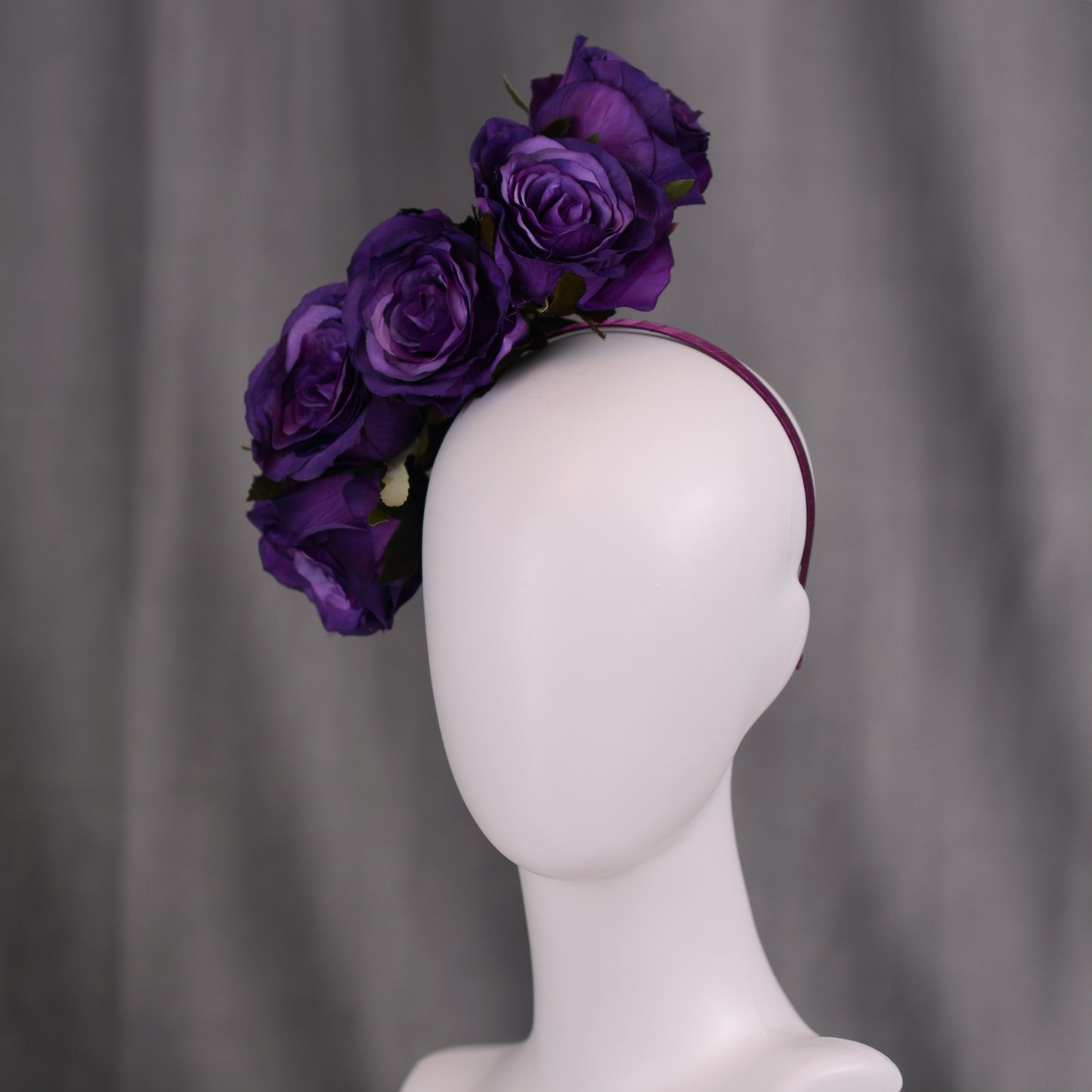 Royal Purple Floating Rose Headpiece