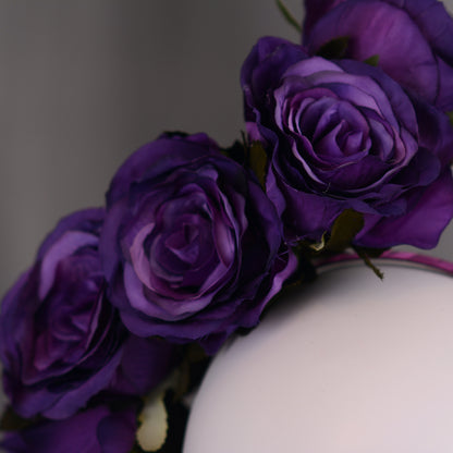 Royal Purple Floating Rose Headpiece