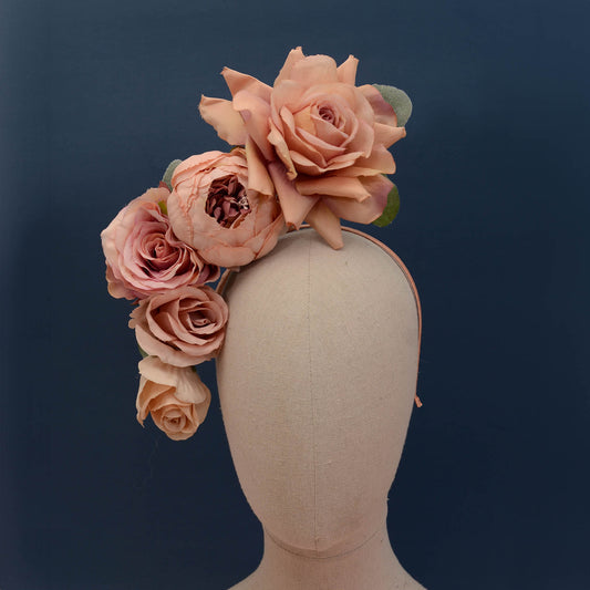 Floating Blush Pink Ombre Roses Headpiece