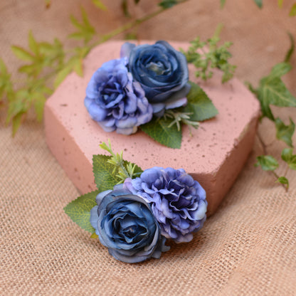 Blue Rose Hair Clip