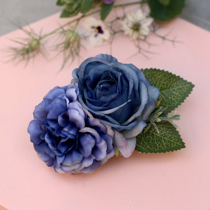 Blue Rose Hair Clip