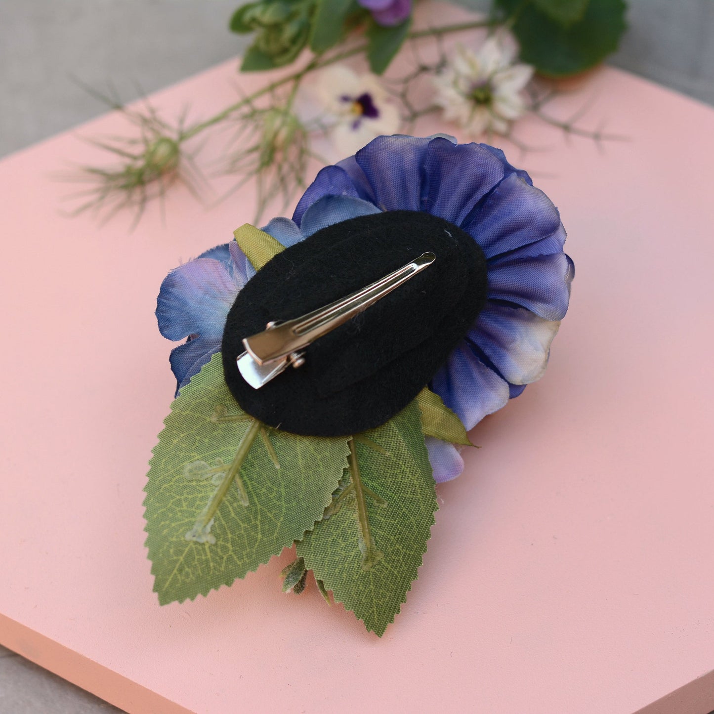 Blue Rose Hair Clip