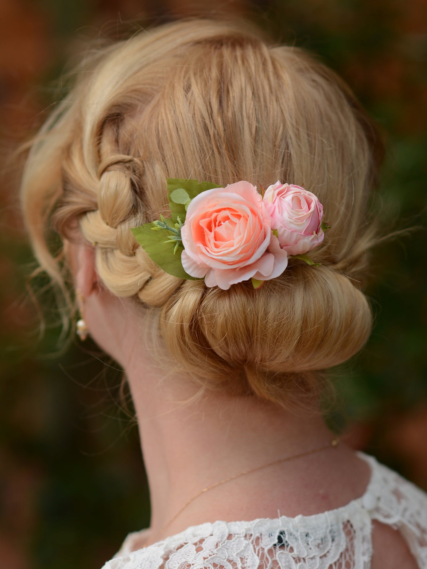 Blush Pink Rose Flower Hair Clip
