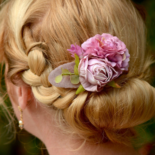 Floral Hair Clip in Lavender Purple