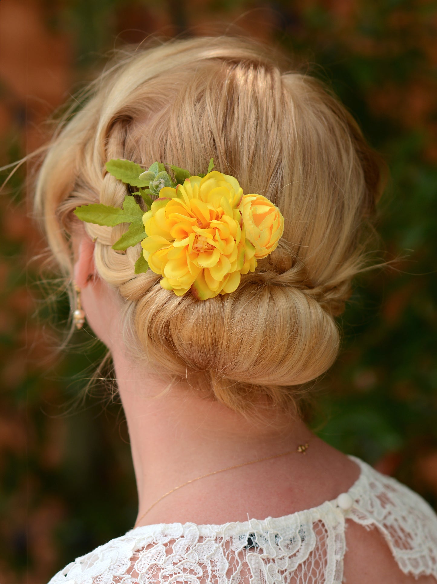 Yellow Marigold Flower Hair Clip