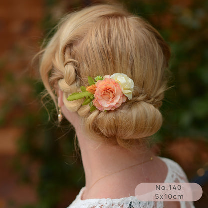 Flower Hair Clip in Blush Pink and Butter Yellow