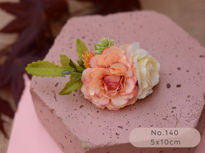 Flower Hair Clip in Blush Pink and Butter Yellow
