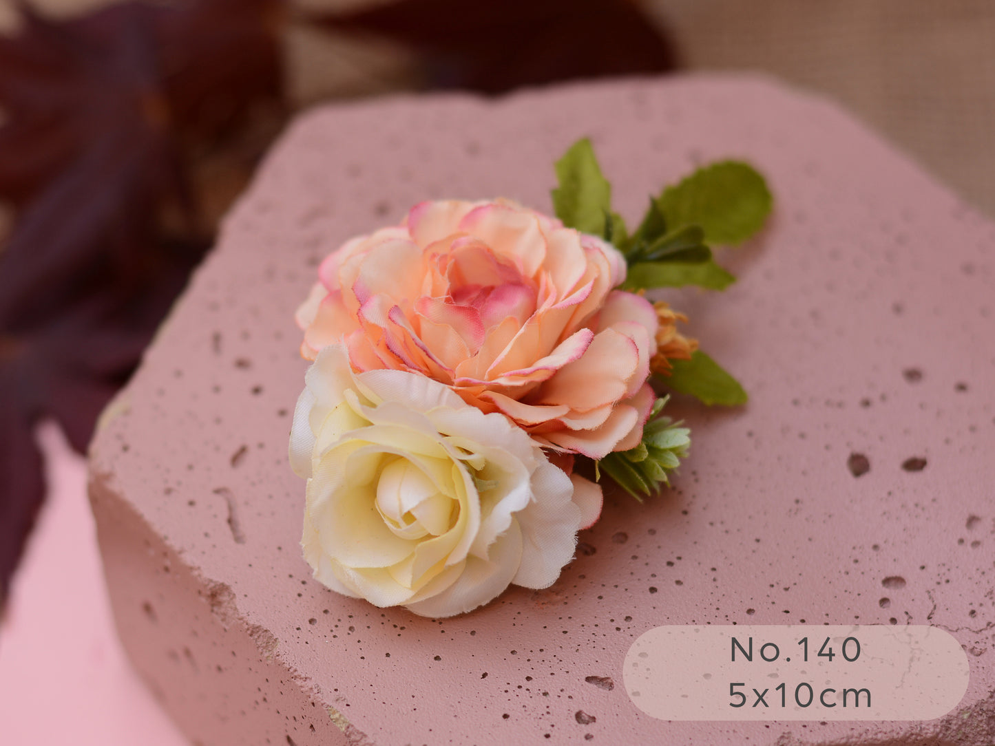 Flower Hair Clip in Blush Pink and Butter Yellow