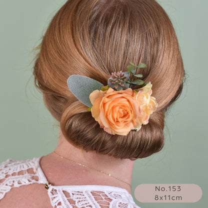 Flower Hair Clip in Blush Pink and Butter Yellow