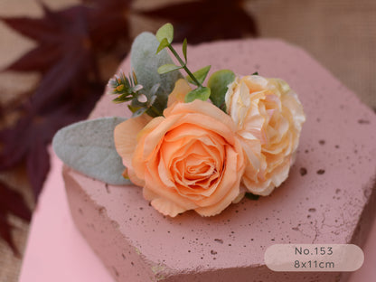 Flower Hair Clip in Blush Pink and Butter Yellow