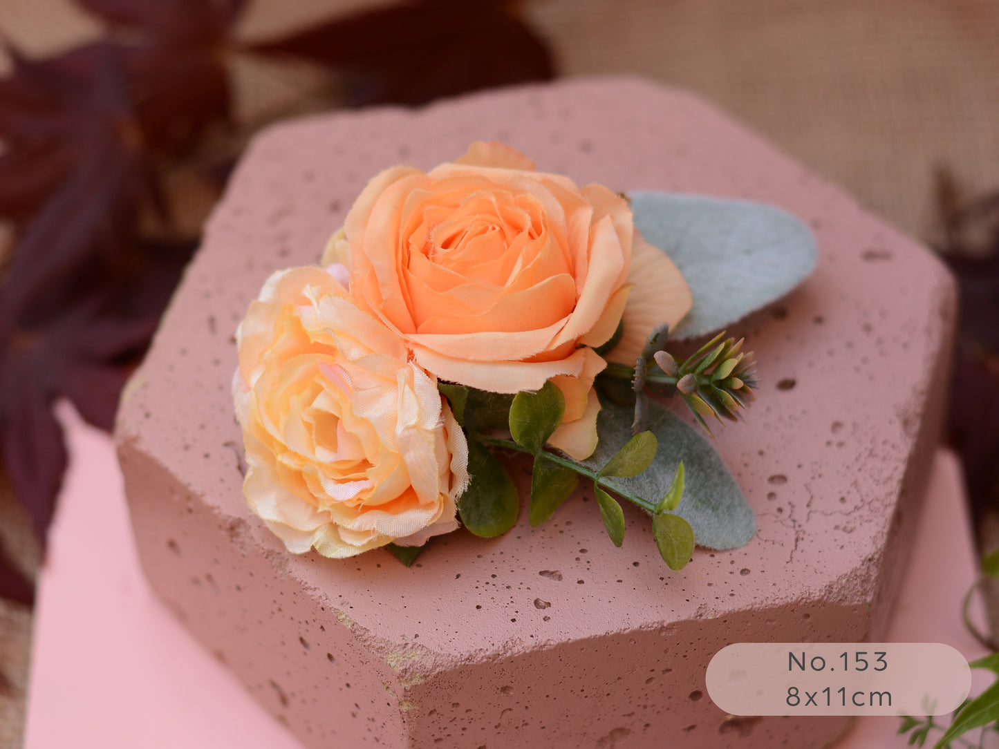 Flower Hair Clip in Blush Pink and Butter Yellow