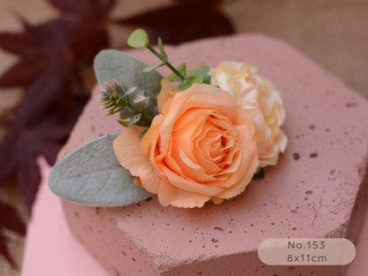 Flower Hair Clip in Blush Pink and Butter Yellow