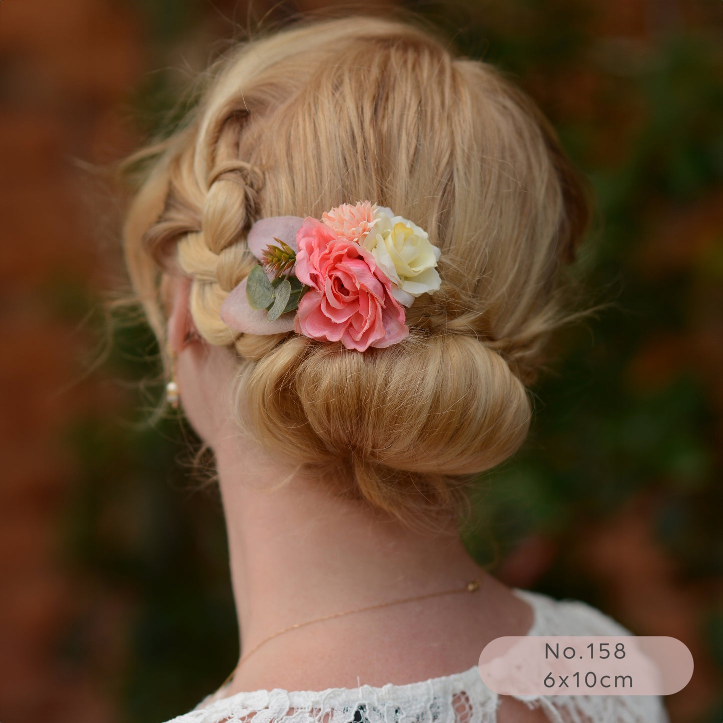 Flower Hair Clip in Coral and Blush Pink