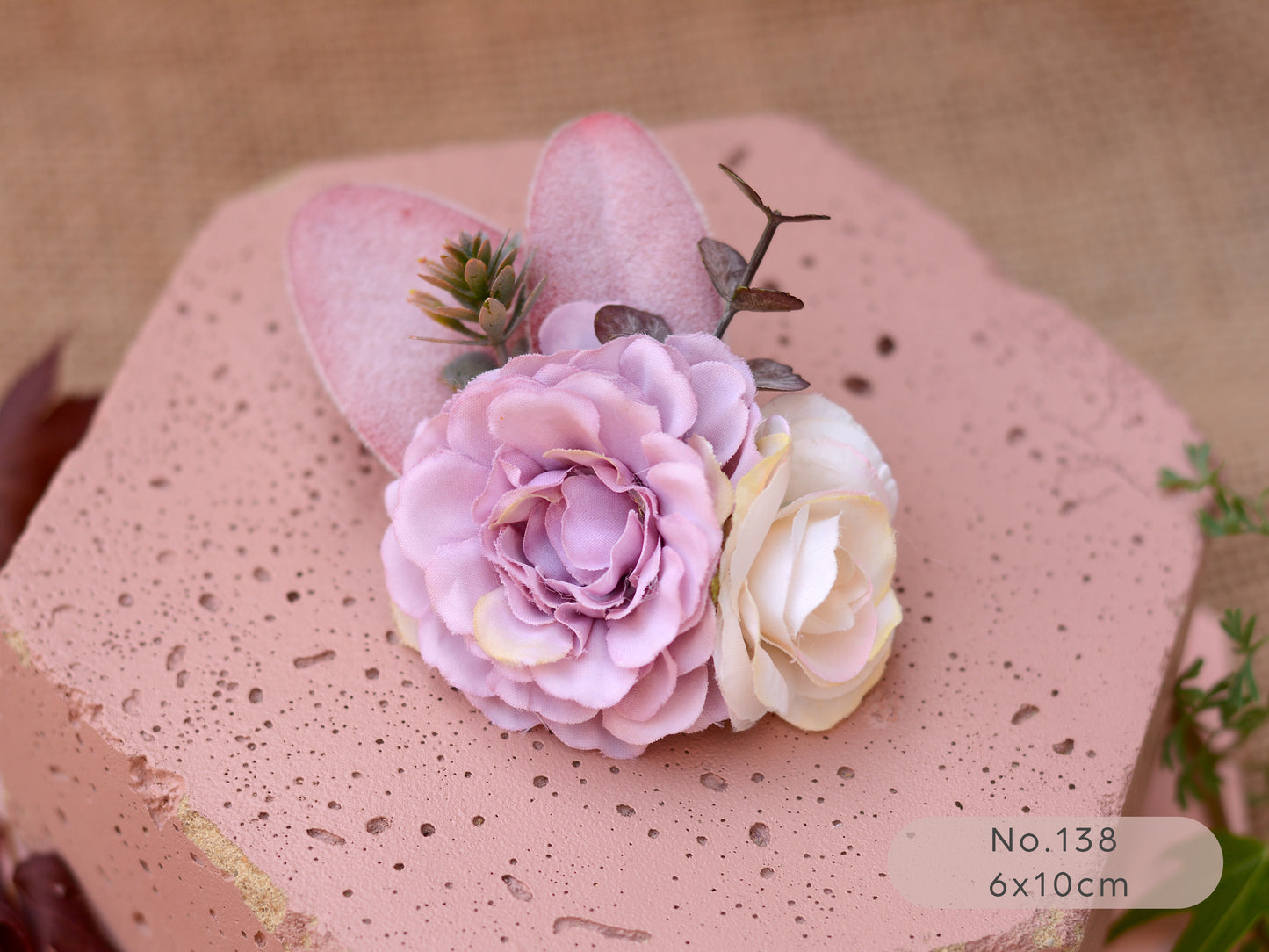 Flower Hair Clip in Lavender, Mauve and Purple