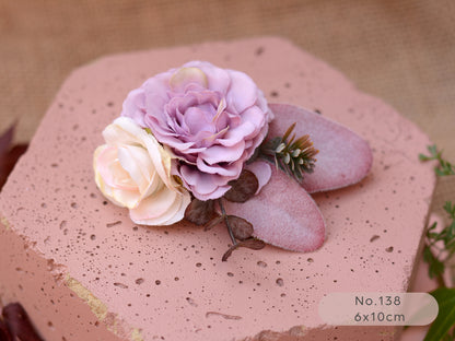 Flower Hair Clip in Lavender, Mauve and Purple