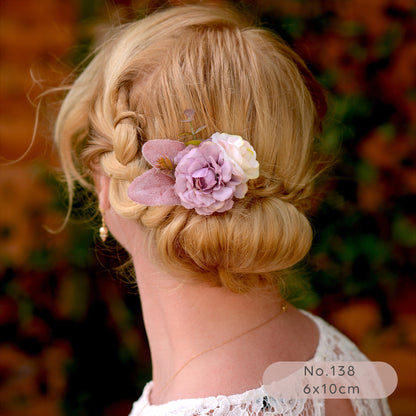 Flower Hair Clip in Lavender, Mauve and Purple