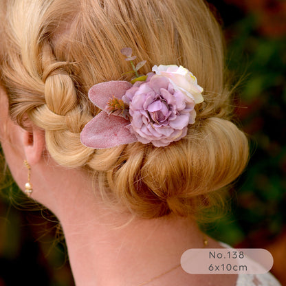 Flower Hair Clip in Lavender, Mauve and Purple