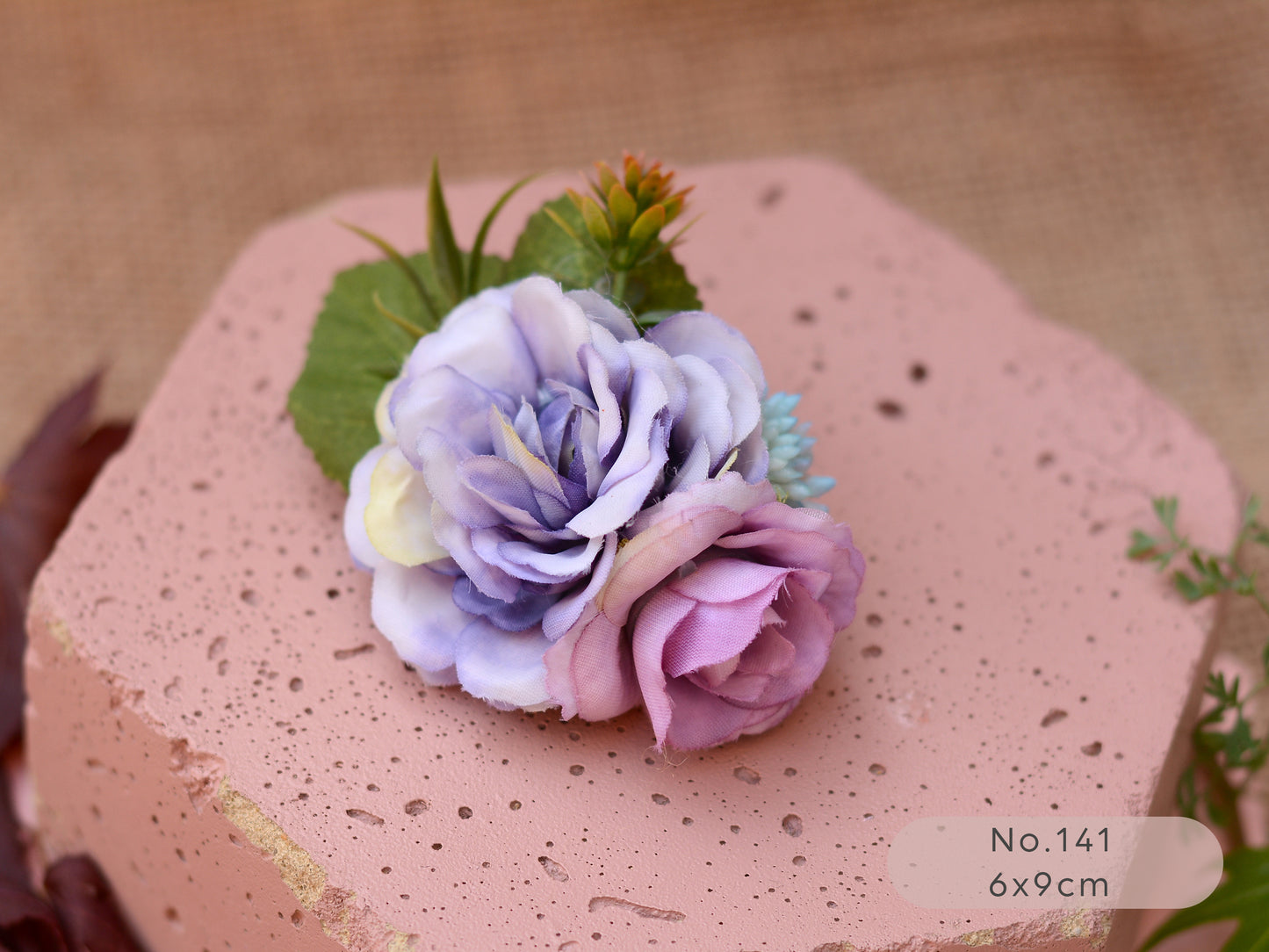 Flower Hair Clip in Lavender, Mauve and Purple