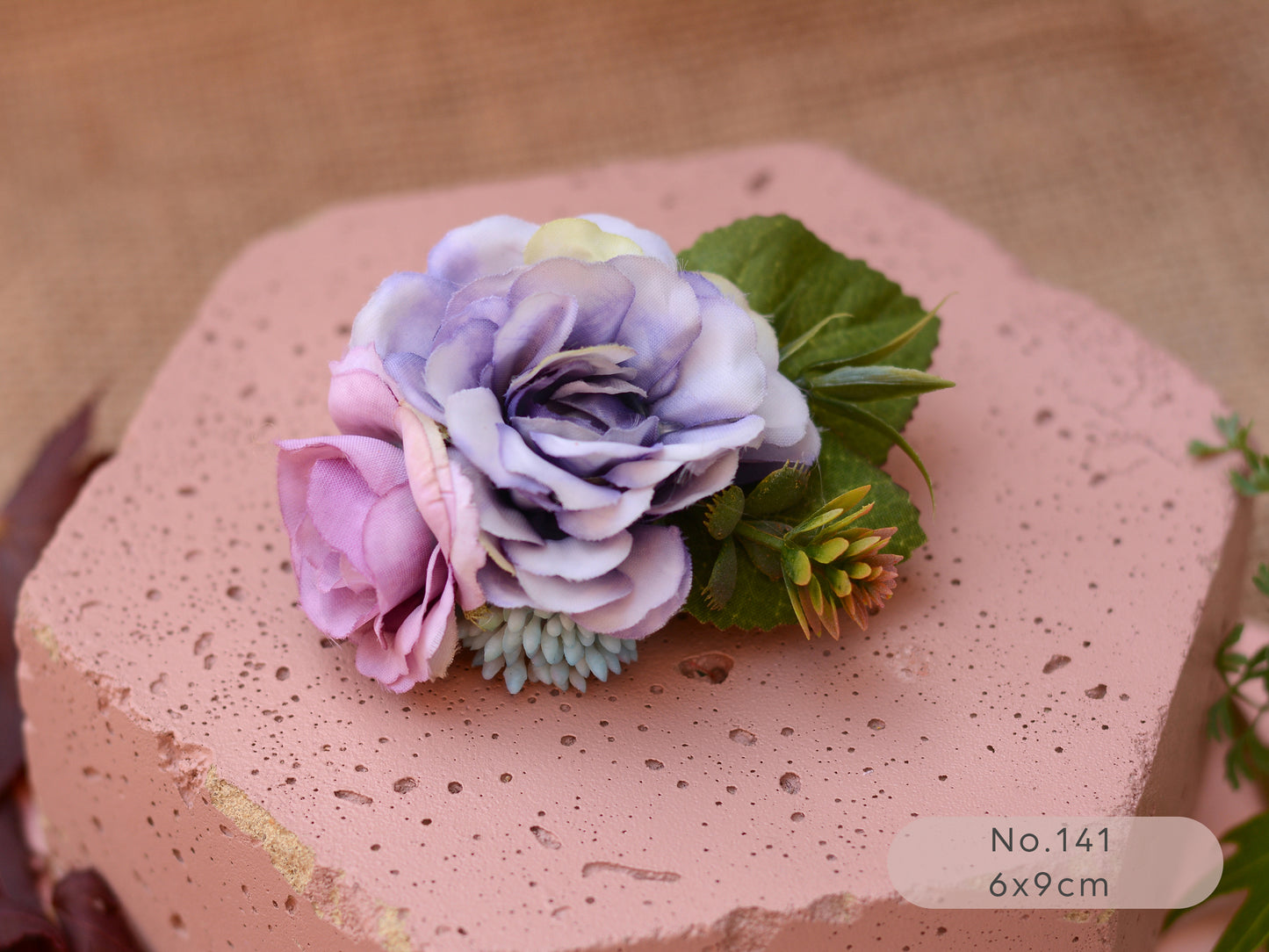 Flower Hair Clip in Lavender, Mauve and Purple