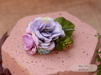 Flower Hair Clip in Lavender, Mauve and Purple