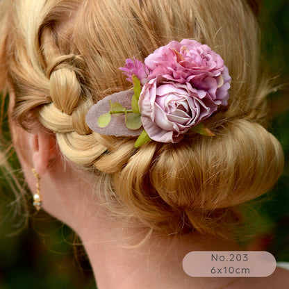 Flower Hair Clip in Lavender, Mauve and Purple