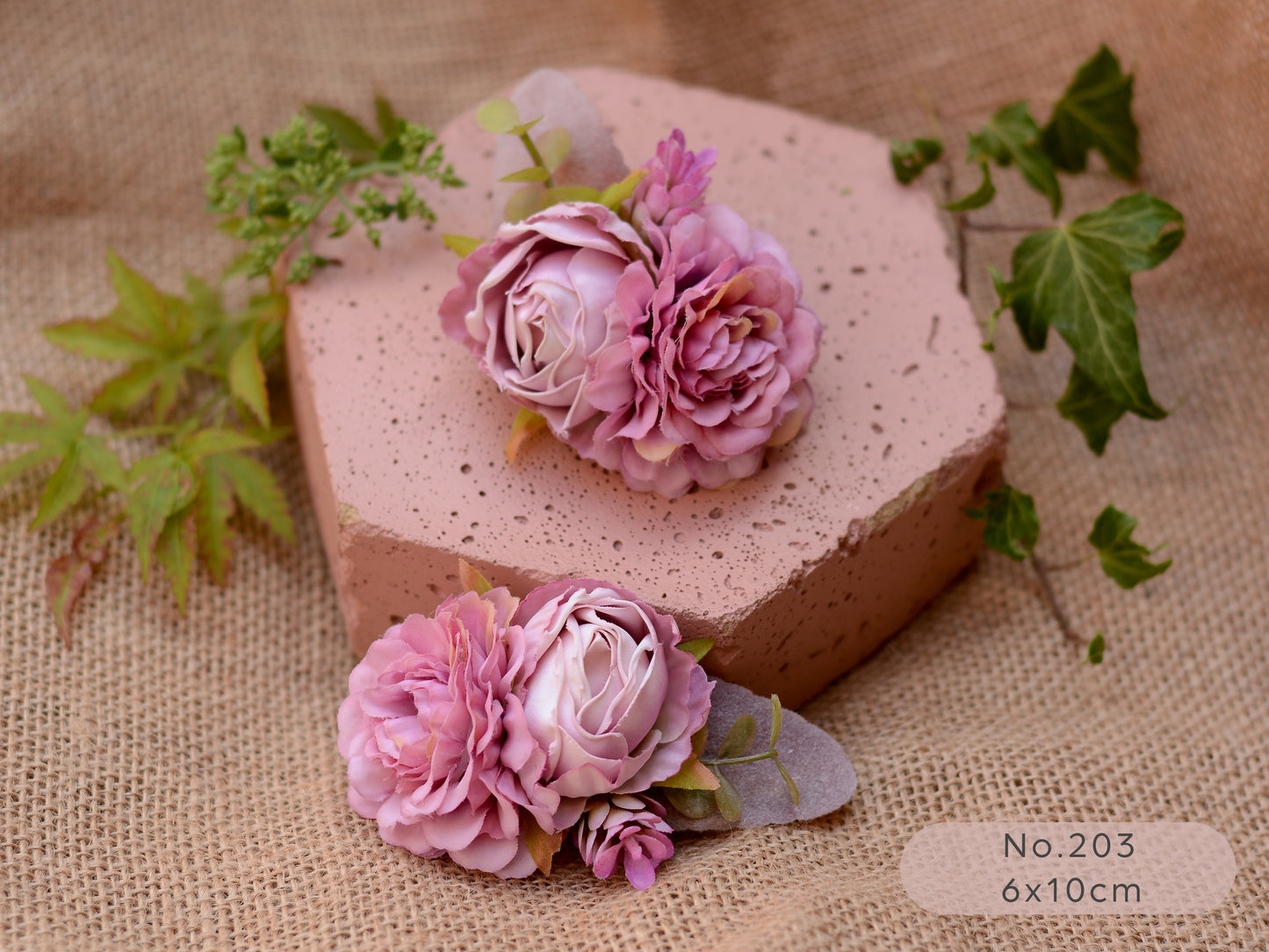 Flower Hair Clip in Lavender, Mauve and Purple