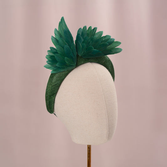 Bird Wing Green Halo Bandeau Fascinator Headband