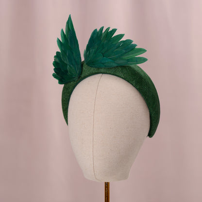Bird Wing Green Halo Bandeau Fascinator Headband
