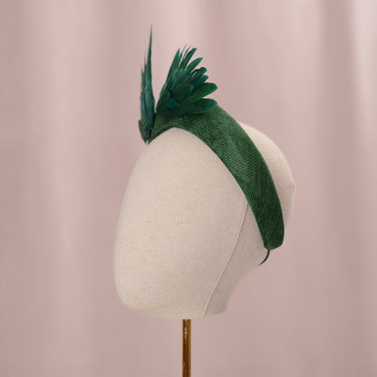 Bird Wing Green Halo Bandeau Fascinator Headband