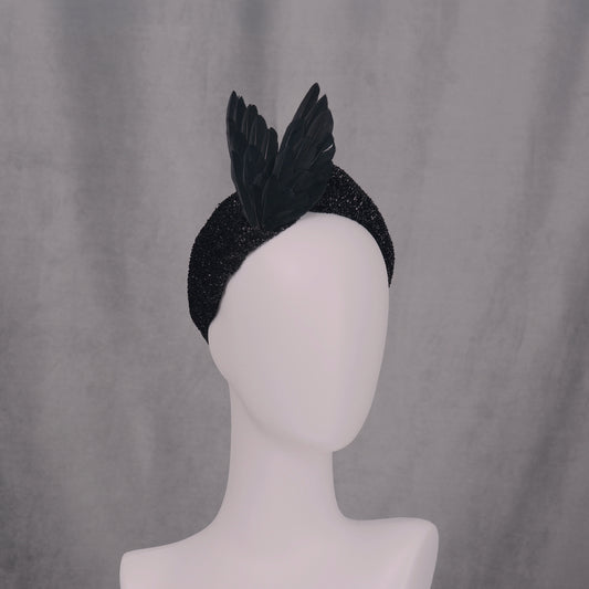 Hex - Black Bird Wing Turban Headband
