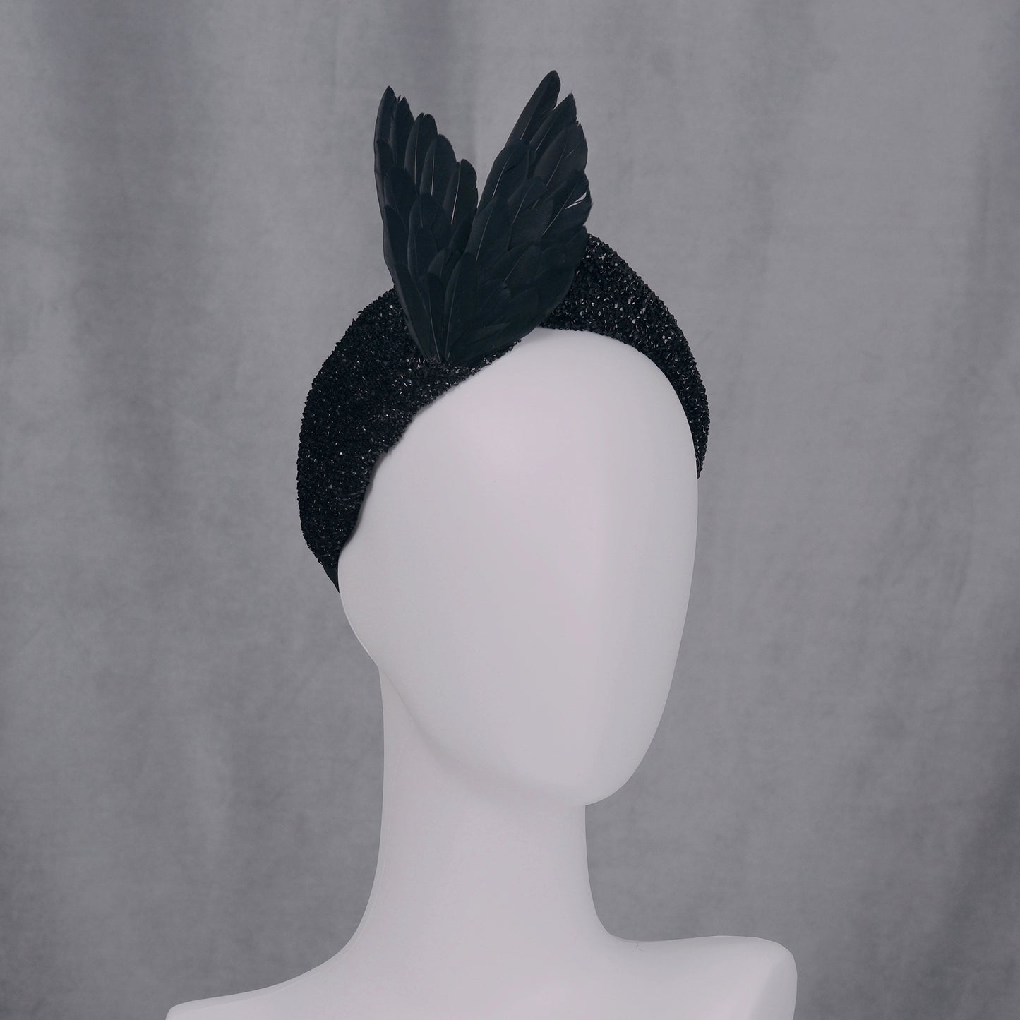 Hex - Black Bird Wing Turban Headband