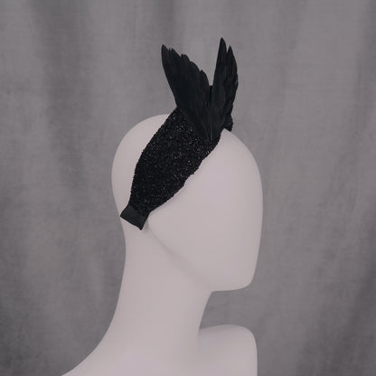Hex - Black Bird Wing Turban Headband