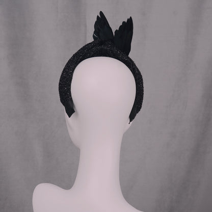 Hex - Black Bird Wing Turban Headband