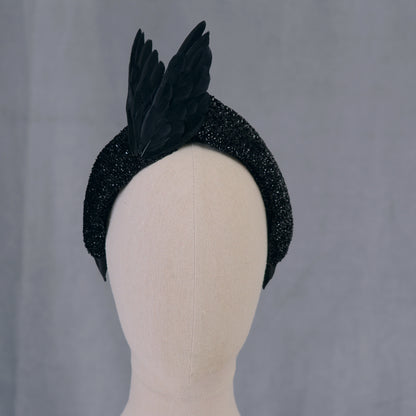 Hex - Black Bird Wing Turban Headband