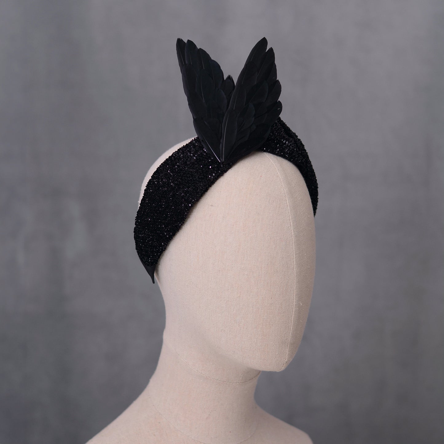 Hex - Black Bird Wing Turban Headband