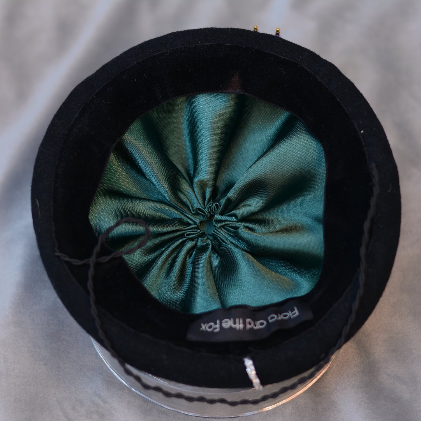Anansi -  Black Wool Jewelled Spider Beret