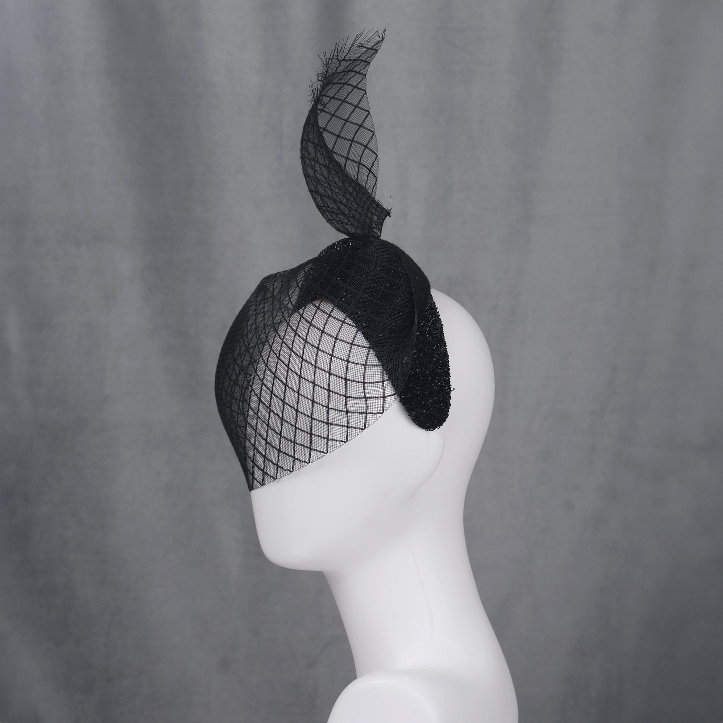 The Countess - Black Sweeping Veiled Headband Headpiece